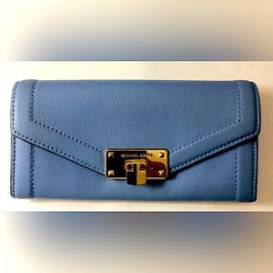 Michael Kors Slate Blue Channing Carryall  Bifold Wallet